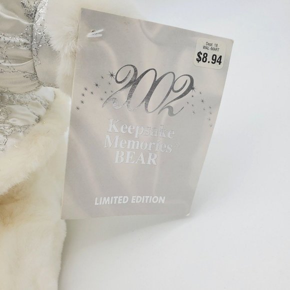 2002 White‎ Keepsakes Teddy Bear Plush Stuffed Silver Limited Ed. Tags - Picture 3 of 7